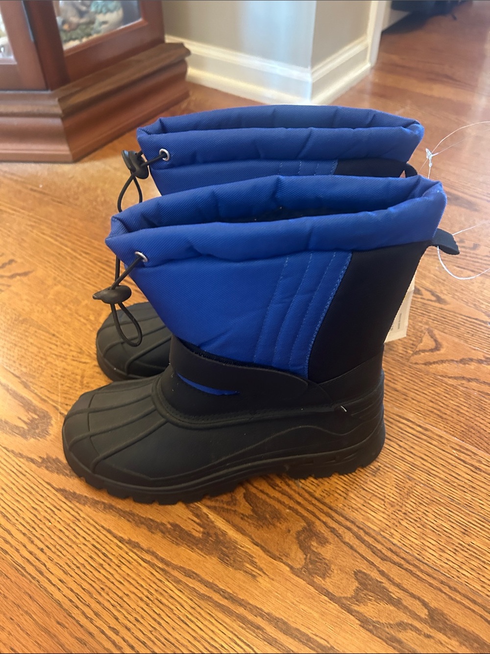 Kids Blue and Black Insulated Snow Boots